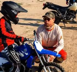 Be crash free instructor with a dirt bike rider