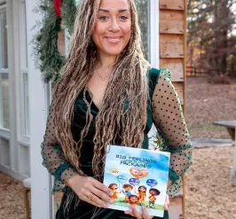 Woman with Children's Book