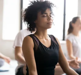 woman practicing mindfulness  