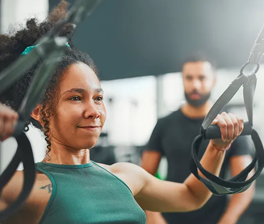 20 something woman working out