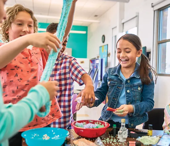 Making slime during camp