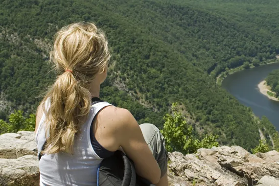 Hiker looking at the scenery