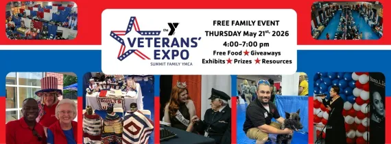 a collage of previous veterans expos