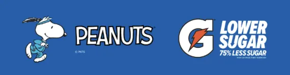 peanuts logo and gatorade logo