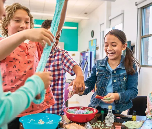 Making slime during camp